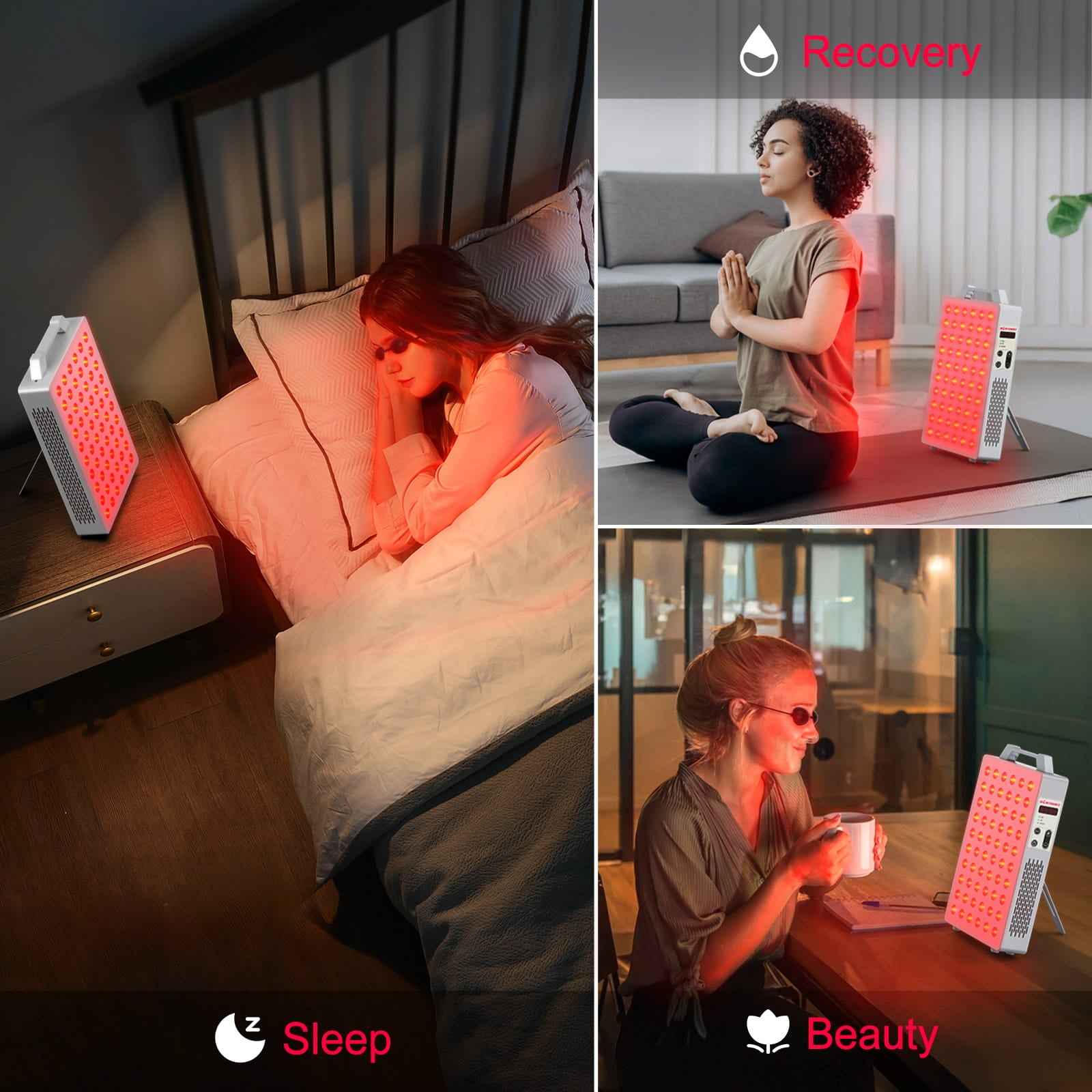 Bontanny BO-300 Desktop Red Light Therapy Panel – 5 Wavelengths (630–850nm)