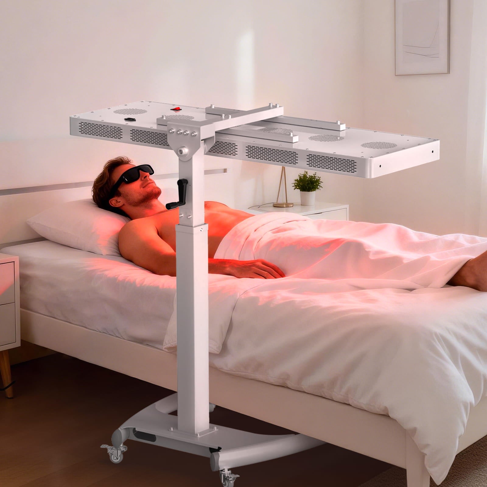 BONTANNY Hand-cranked Stand for Red Light Therapy Panel | 180° Adjustable