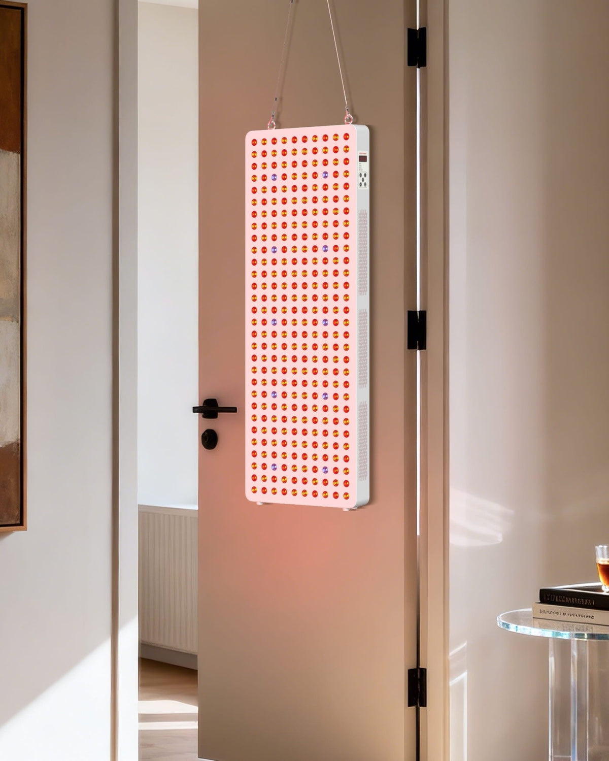 Bontanny Red Light Therapy Full Body Panel, 480/630/660/810/830/850/1060nm 7 Wavelengths Blue Red Near Infrared Light Device with 300 Dual Chip Clinical Grade LEDs, Remote Control, Timer -(Stand not included)