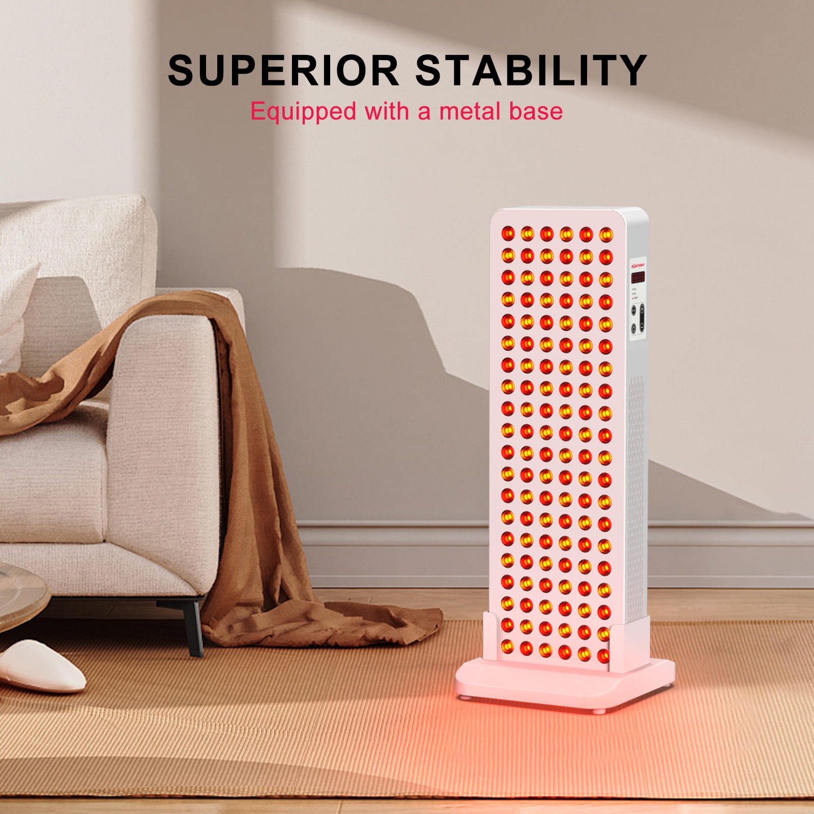 BONTANNY Red Light Therapy with Base, 630/660/810/830/850nm 5 Wavelengths Red Near Infrared Light Device with 120 Dual Chip Clinical Grade LEDs, Remote Control, Timer for Face, Body, Skin