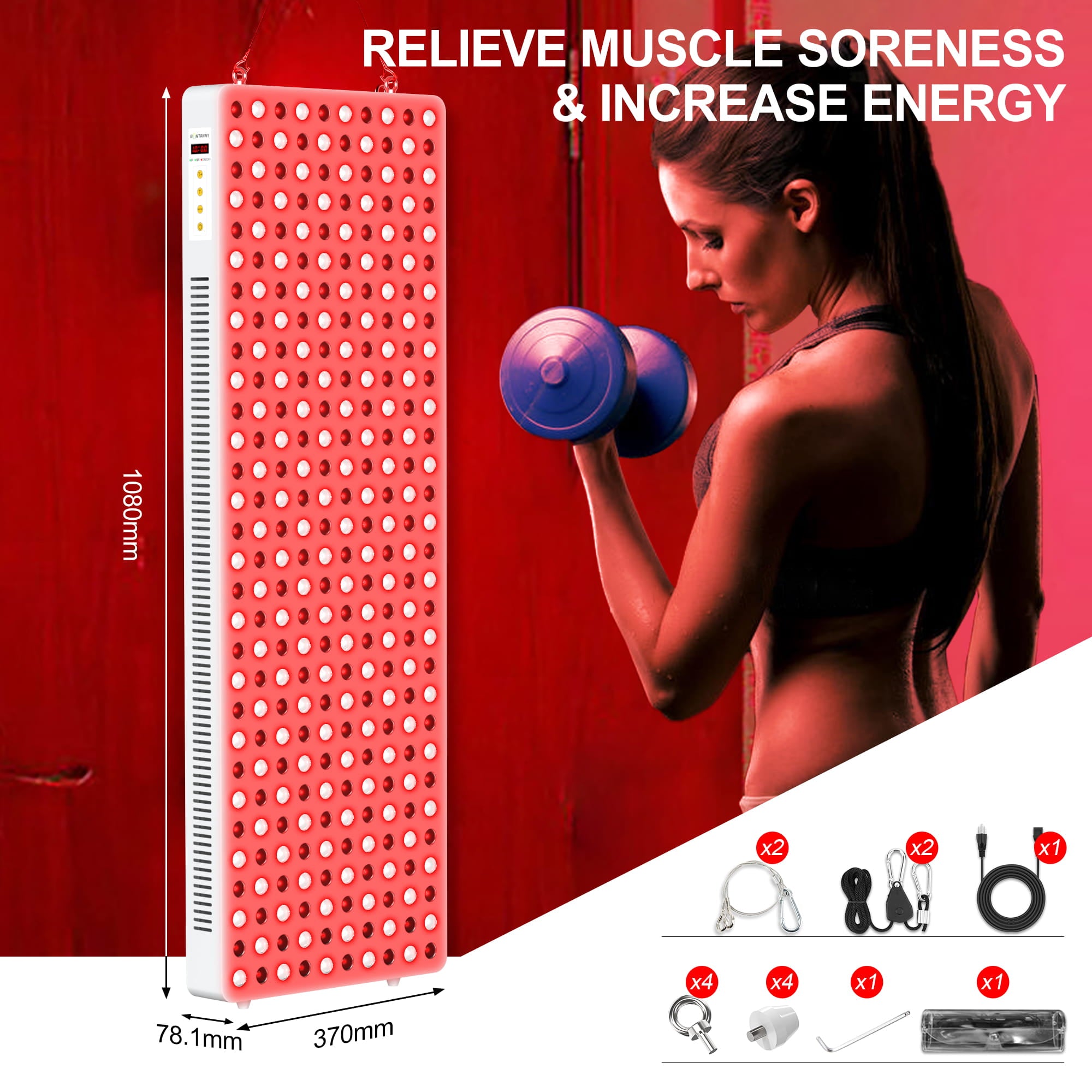 Bontanny Red Light Therapy Device - Professional Treatment (Stand Not Included)