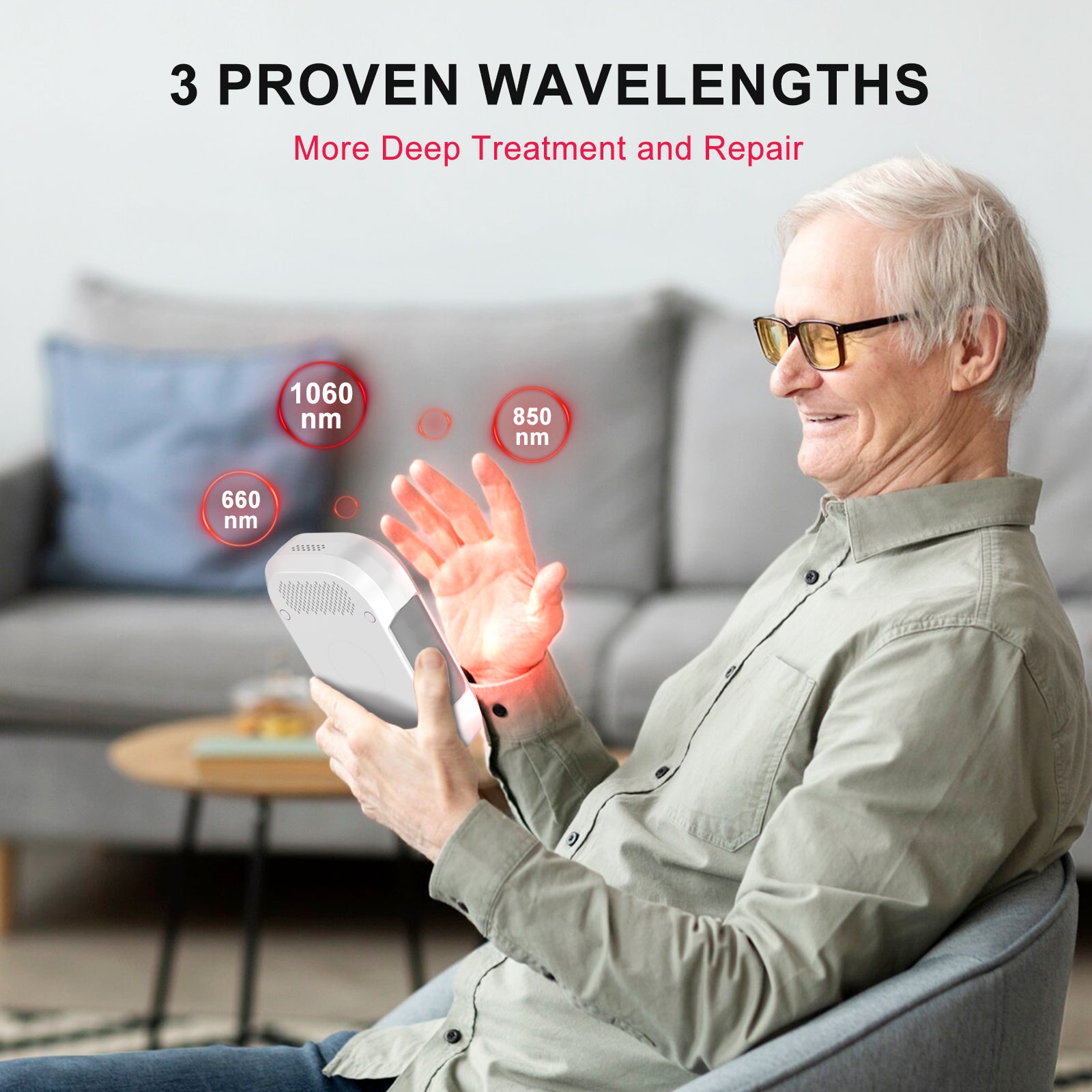 Bontanny Red Light Therapy Device - Portable BO-60 with 3 Wavelengths (660/850/1060nm)