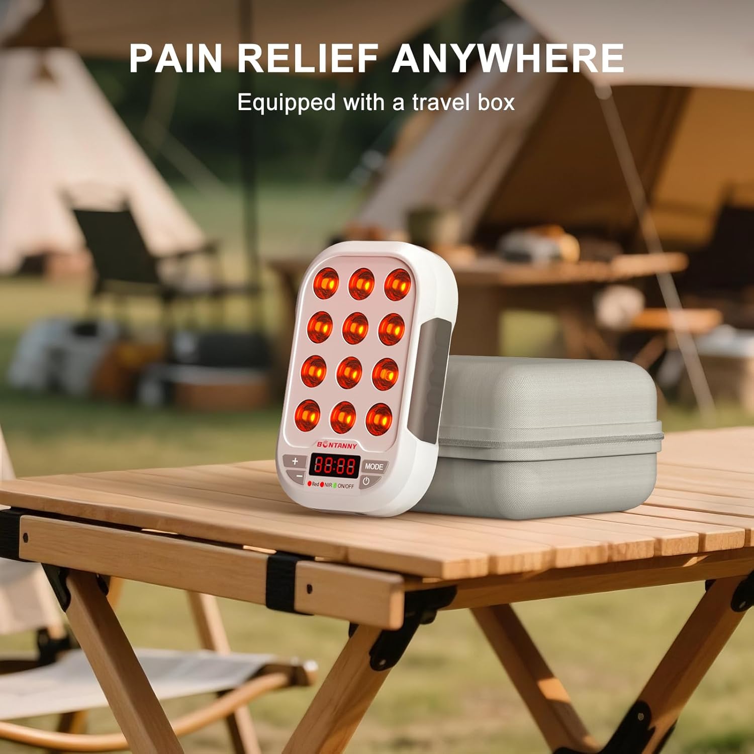 Bontanny Red Light Therapy Device - Portable BO-60 with 3 Wavelengths (660/850/1060nm)