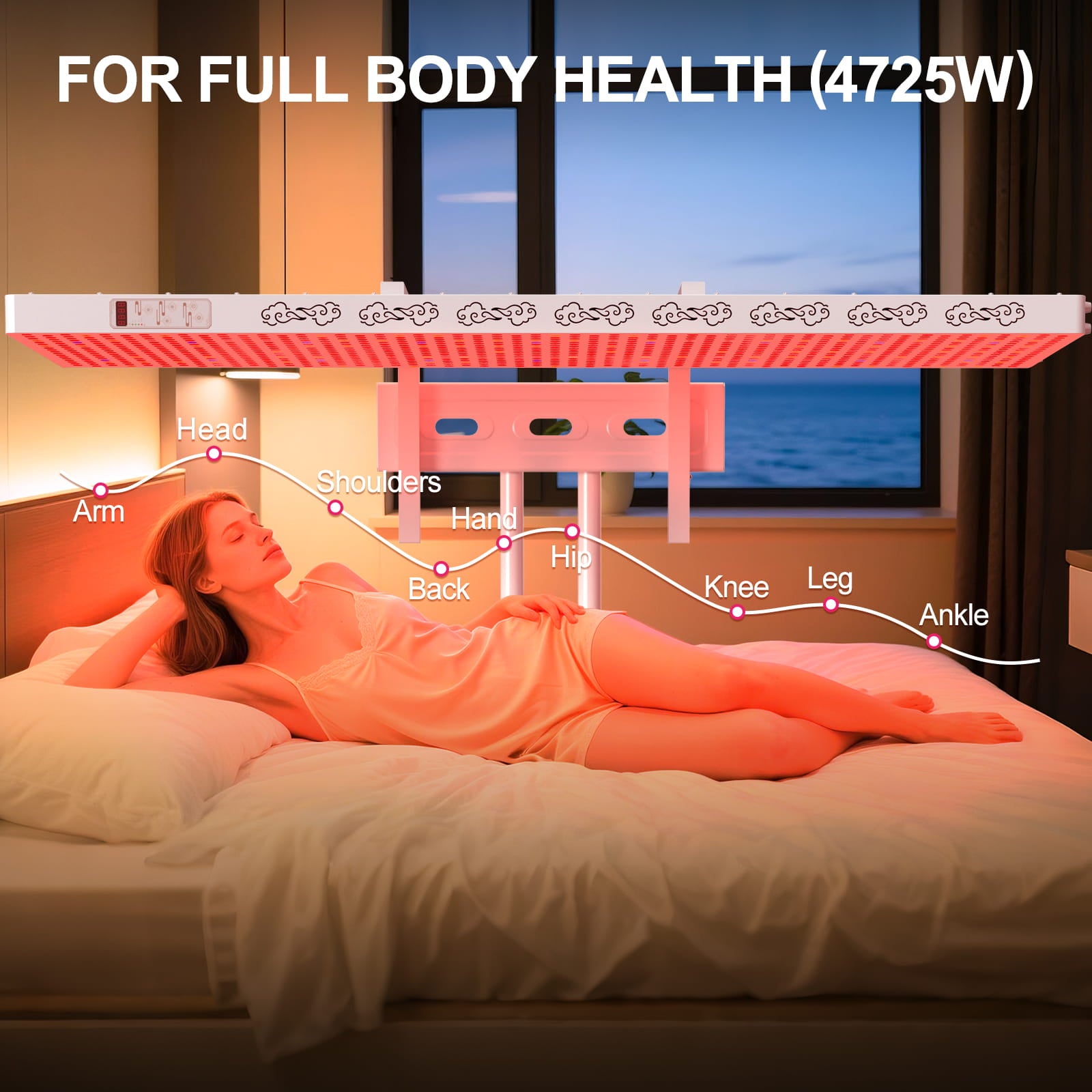 BONTANNY 1500W 7-Band Light Therapy Panel | 480nm Blue Light + 630-1060nm Red/Near-Infrared LED Device | Enjoy full-body healing and rejuvenation at home.【Delivery in 30-35 days】