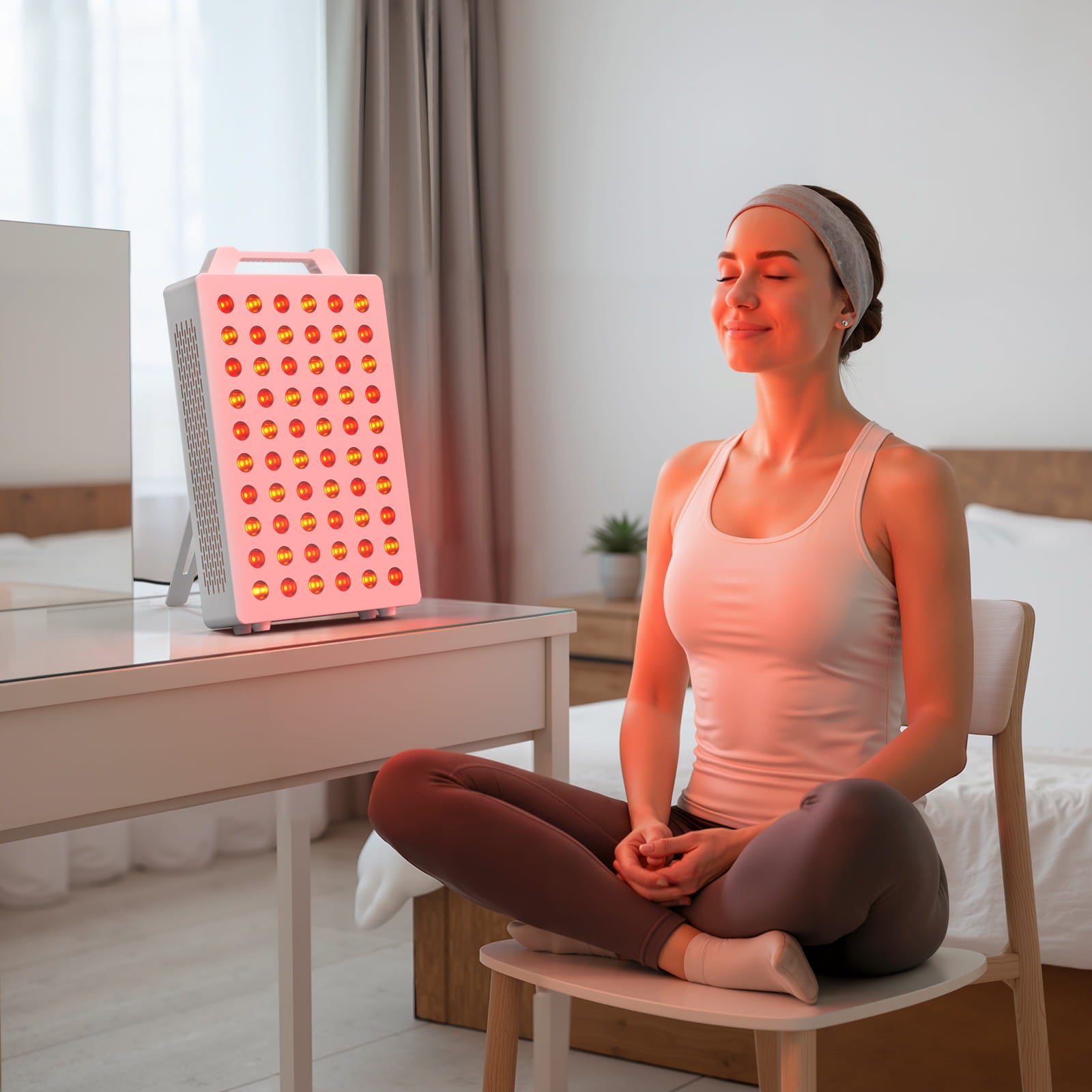 Bontanny BO-300 Red Light Therapy, 630/660/810/830/850nm 5 Wavelengths Red Near Infrared Light Device with 60 Dual Chip Clinical Grade LEDs, Remote Control, Timer for Face, Body, Pain Relief,