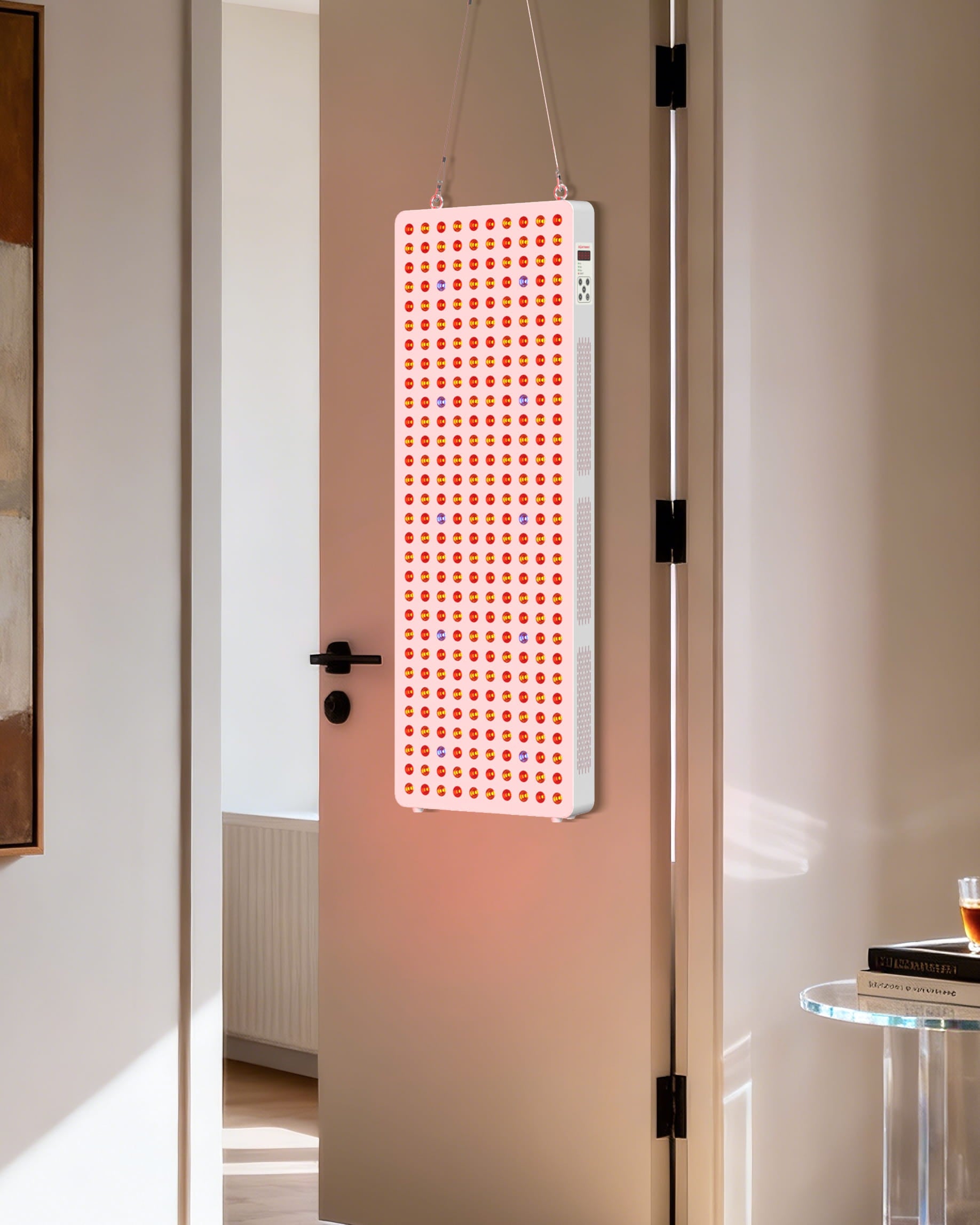Bontanny Red Light Therapy Full Body Panel, 480/630/660/810/830/850/1060nm 7 Wavelengths Blue Red Near Infrared Light Device with 300 Dual Chip Clinical Grade LEDs, Remote Control, Timer -（Stand not included）