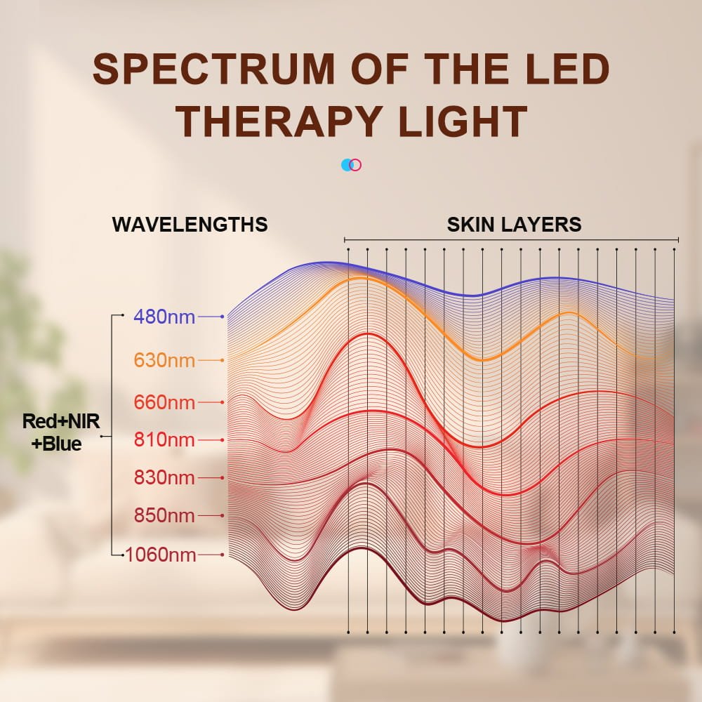 BONTANNY 1500W Medical-Grade Red Light Therapy Panel — 7-Wavelength LED Panel (480/630/660/810/830/850/1060nm) – Red/NIR/Blue Therapy with Stand