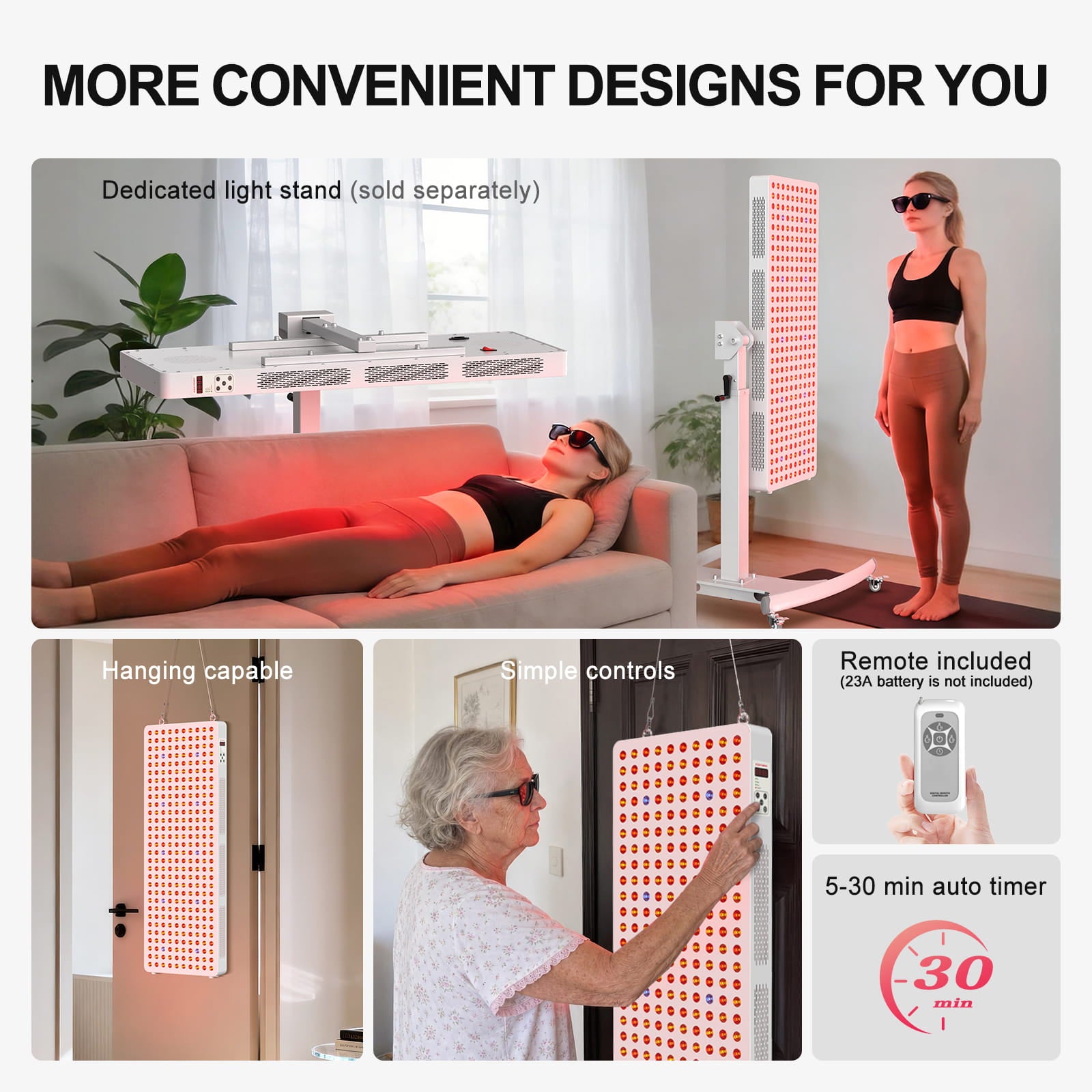 Bontanny Pro Max Red Light Therapy Panel – 7 -Wavelengths(480/630/660/810/830/850/1060nm Blue Red Near Infrared Light Device), Skin Sleep Recovery Pain Relief（Stand included）（Hand-cranked bracket with 180° rotation capability）