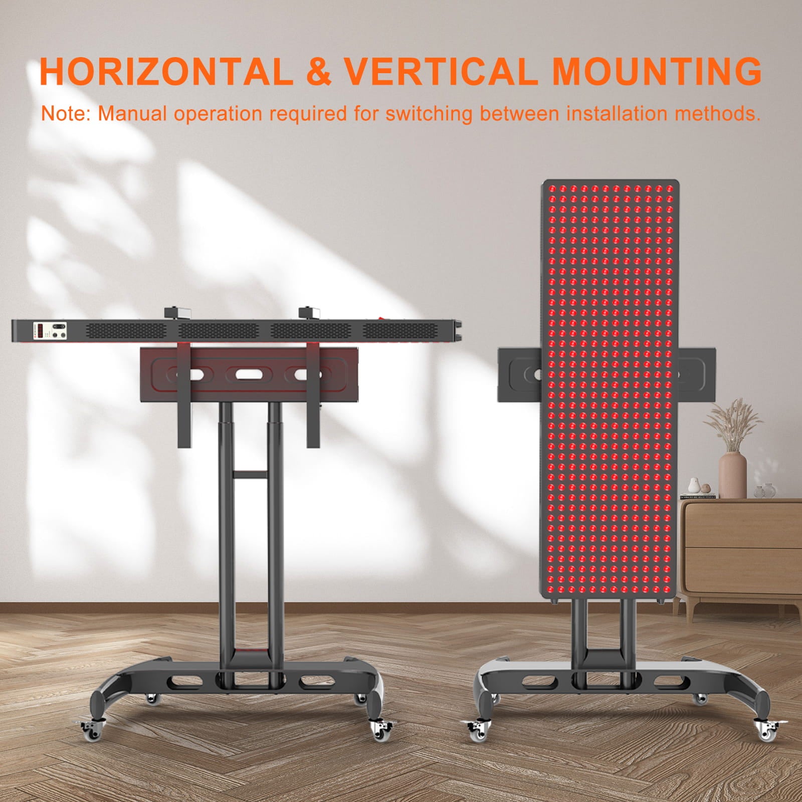 Red Light Therapy Stand for BONTANNY Full-Body Panel in Black