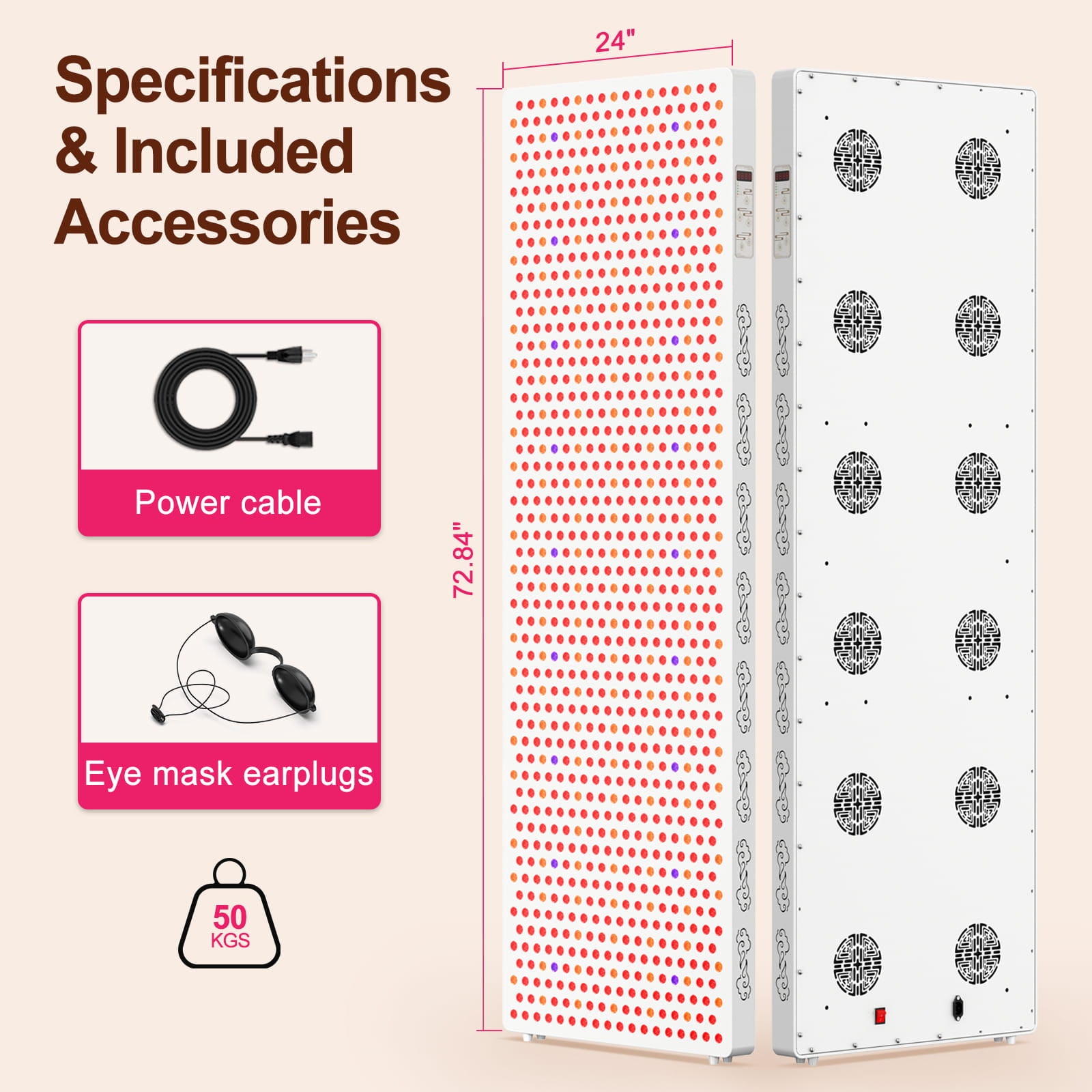 BONTANNY 1500W 7-Band Light Therapy Panel | 480nm Blue Light + 630-1060nm Red/Near-Infrared LED Device | Enjoy full-body healing and rejuvenation at home.【Delivery in 30-35 days】