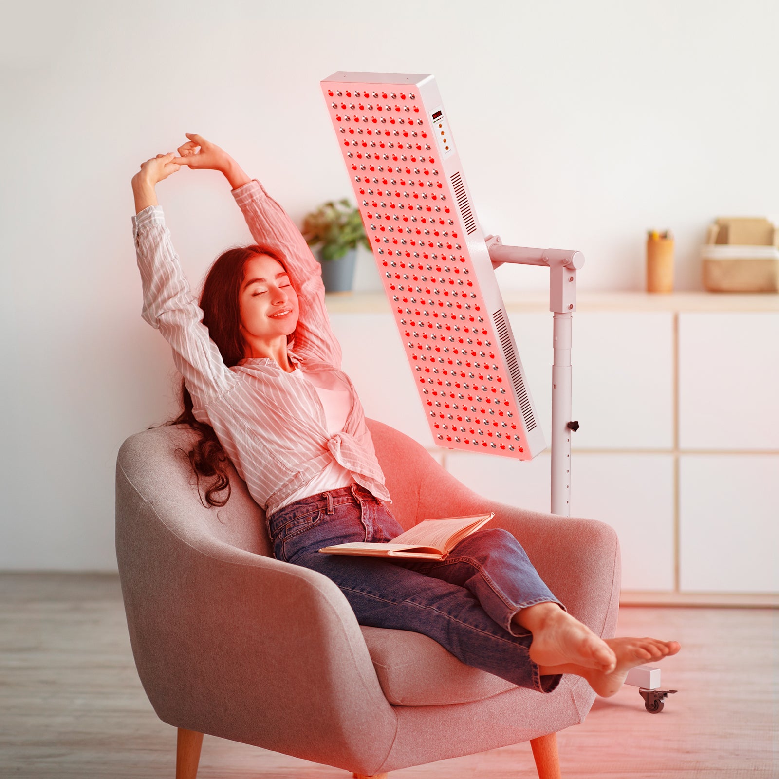 Bontanny Moving Pro -400WSeries Professional Red Light Therapy Device with Stand