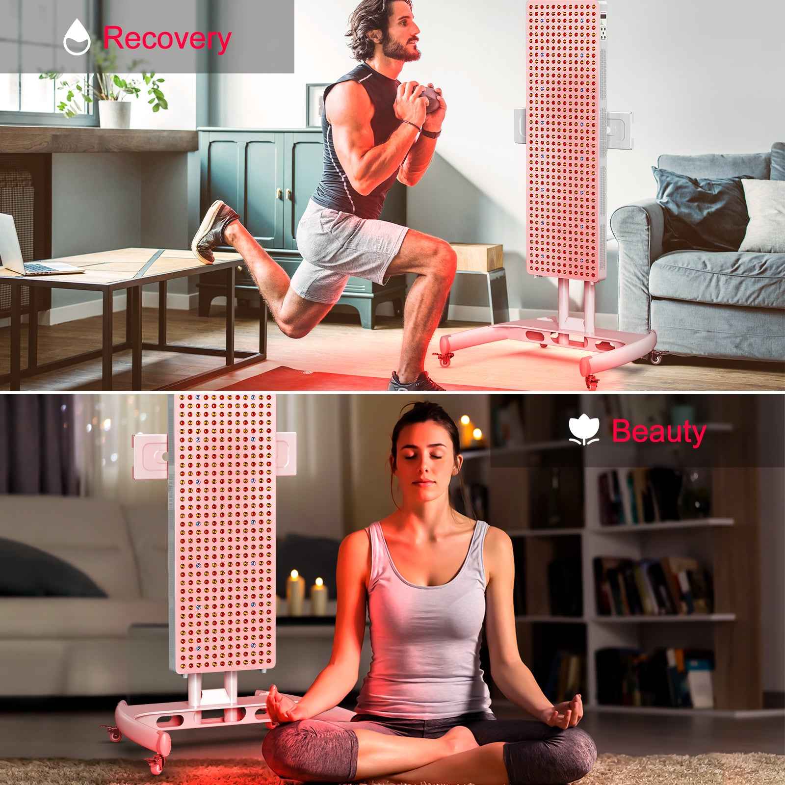 Bontanny Full Body Red Light Therapy Device – 480 LED Beads, 7-Band Red, Blue & Near Infrared (630/660/810/830/850/1060nm), With Stand | BO1500 / BO2400
