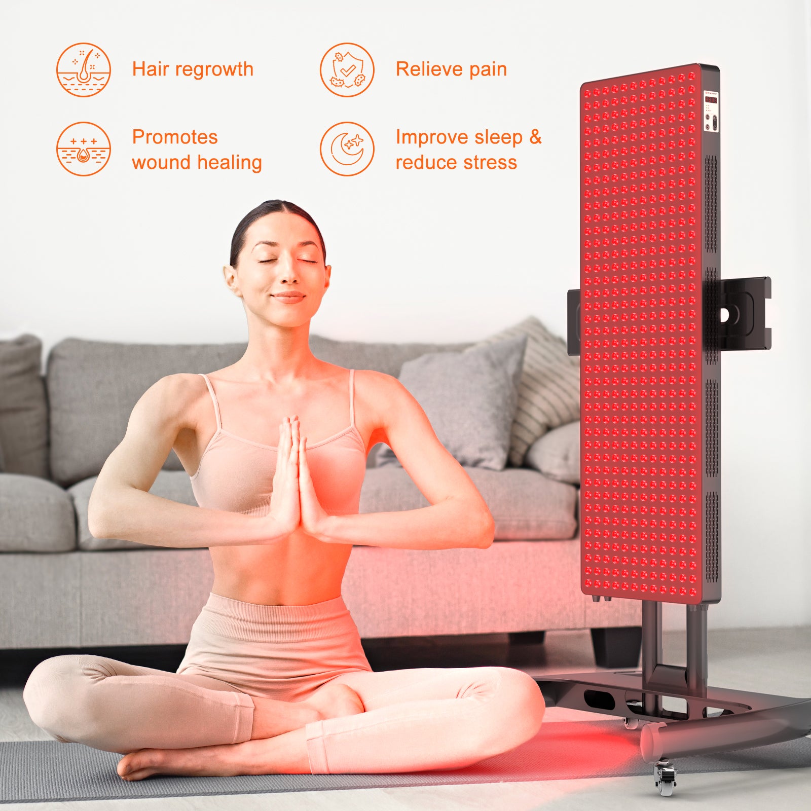 Bontanny Remote Control Series Professional Red Light Therapy Device with Stand