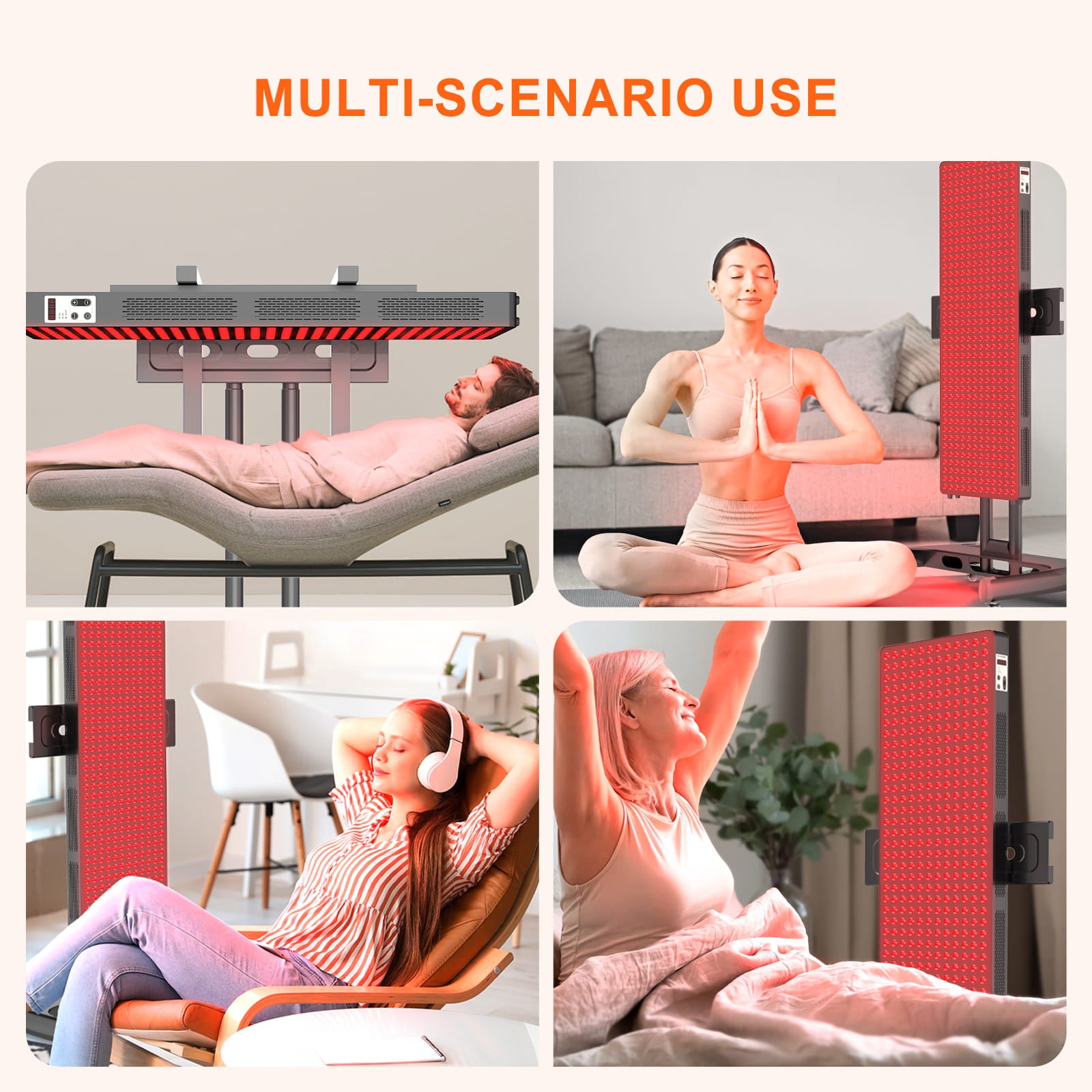 Red Light Therapy Stand for BONTANNY Full-Body Panel in Black