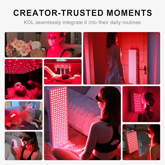 BONTANNY Red Light Therapy with Base, 630/660/810/830/850nm 5 Wavelengths Red Near Infrared Light Device with 120 Dual Chip Clinical Grade LEDs, Remote Control, Timer for Face, Body, Skin
