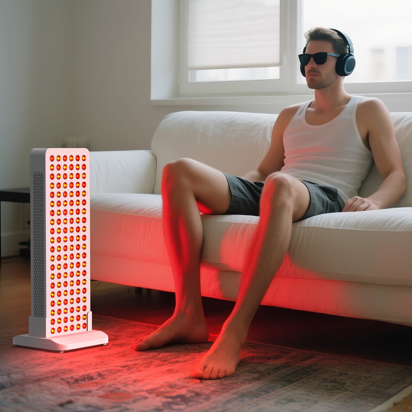 BONTANNY Red Light Therapy with Base, 630/660/810/830/850nm 5 Wavelengths Red Near Infrared Light Device with 120 Dual Chip Clinical Grade LEDs, Remote Control, Timer for Face, Body, Skin